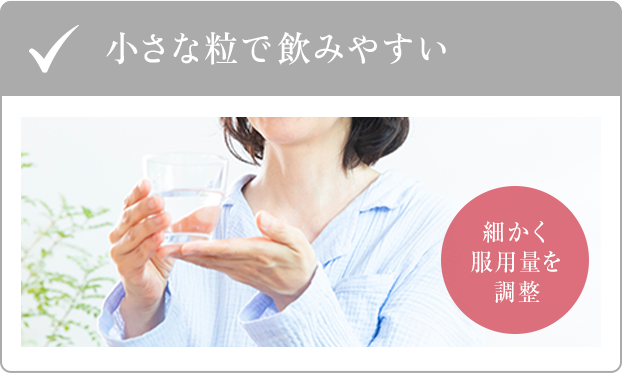 小さな粒で飲みやすい
