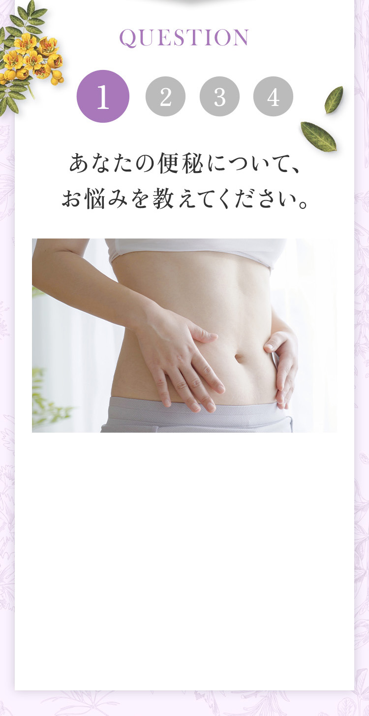 あなたの便秘について、お悩みを教えてください。